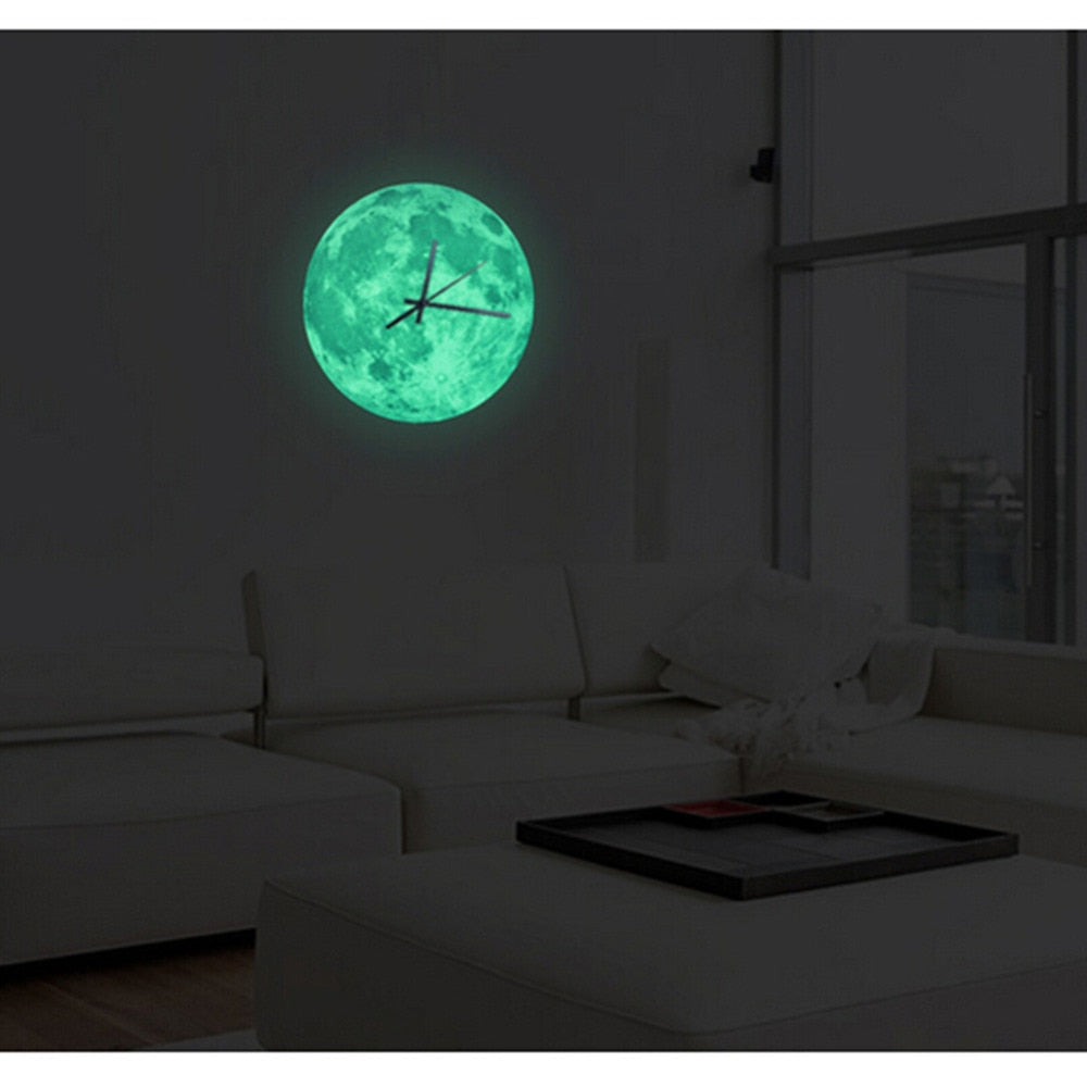 30cm Glowing Moon Wall Clock